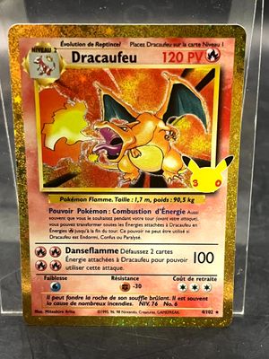 a close up of a pokemon card in a clear box