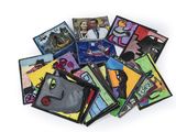 a pile of cards that have pictures of people on them