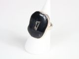 sterling silver ring with black agate and black onyx