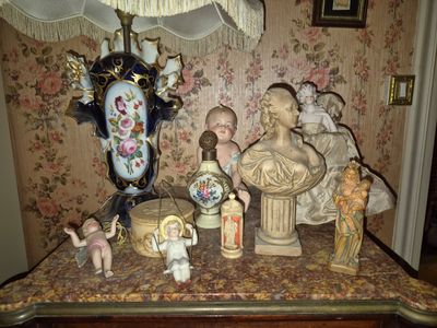 a picture of a table with a lot of figurines on it