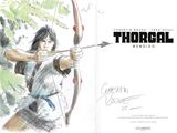 a drawing of a woman holding a bow and arrow