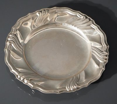 Dessous de bouteille en argent 800 millièmes à bords contour…