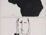 deux dessins en noir et blanc représentant le visage d'un homme et celui d'une femme