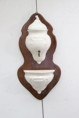 a picture of a white wall mounted shelf with two shelves