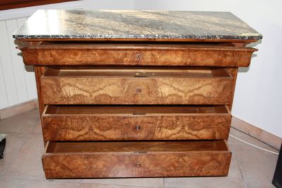 an image of a marble top chest of drawers