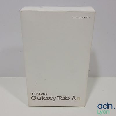 the box is white and has a black logo on it