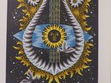 une image représentant une affiche sur laquelle figurent une guitare et des tournesols