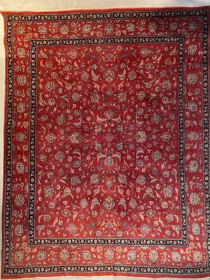Bloomsbury Market Tapis Rouge Foncé En Laine Noué à La Main 7 Pi 9 Po X 9 Pi 10 Po Jules Serapi C112838572