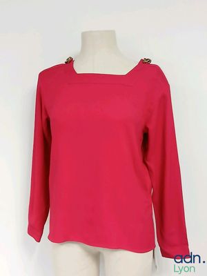 SAINT LAURENT - Blouse col carré fuschia - Taille 38 - Neuf …