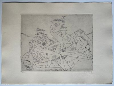 an image of a drawing of a group of people in a field