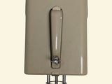 a close up of a light switch on a white background