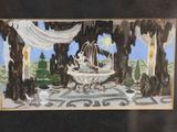 a picture of a painting of a table and chairs in a room