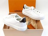 louis vu leather sneakers in white and black