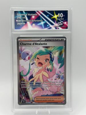 a close up of a card in a clear plastic holder