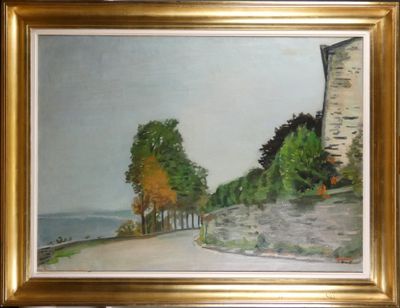 Tableau HST -La route des crêtes à Rochehaut- signé *HOWET M…