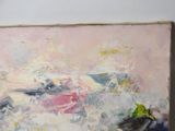 a painting on the wall of a room with a painting of a person on a surfboard