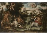 an image of a painting of a group of people in a wooded area