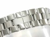 a close up of a watch bracelet on a white surface