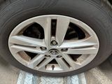 a close up of a tire on the ground