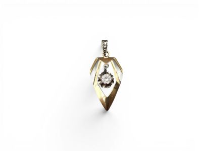 un pendentif en or et diamants sur fond blanc