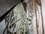 a pile of rope hanging from the ceiling of a room