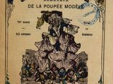 un vieux livre avec l'image d'une femme en robe