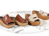trois paires de chaussures pour femmes sont alignées sur une surface en marbre