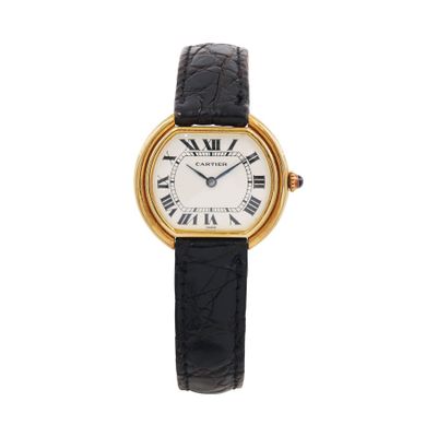 cartier a lady ' s 18k gold and diamond set wristwatch