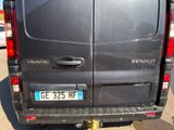 a black van that is parked in a parking lot