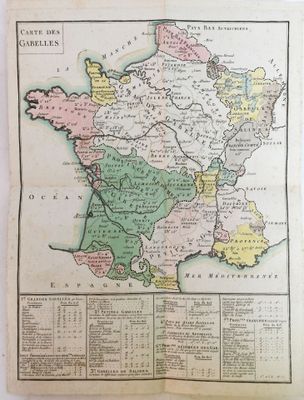 une vieille carte de la France indiquant les provinces françaises