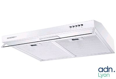 an image of a white range hood with the words adn lyn above it