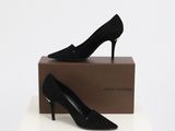 louis vuitton black sued pointed toe pumps