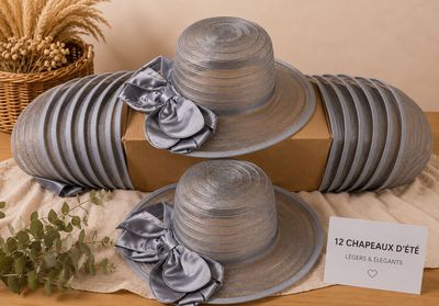 Lot de 12 chapeaux gris neuf La première photo est non contr…
