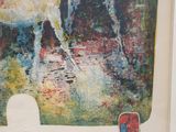 a picture of two horses in a painting on the wall
