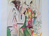 affiche de l'exposition « Picassoo » à Paris, en France, représentant un homme et une femme