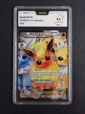 a close up of a pokemon card on a table