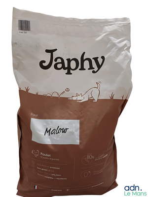 a bag of dog food with a label on it