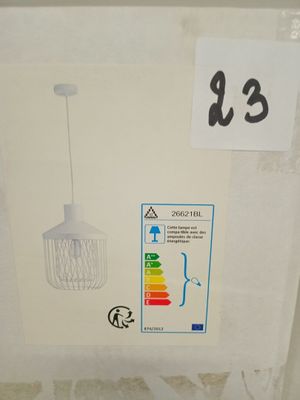 @@@ 2 suspensions cage métal blanc ref 26621 BL - NEUF EN CA…