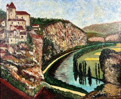 Jean TOULOUSE (XX°) Saint-Cirq-Lapopie