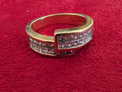 Bague or sertie de 27 diamants pour environ 1 cts - TDD 54/5…