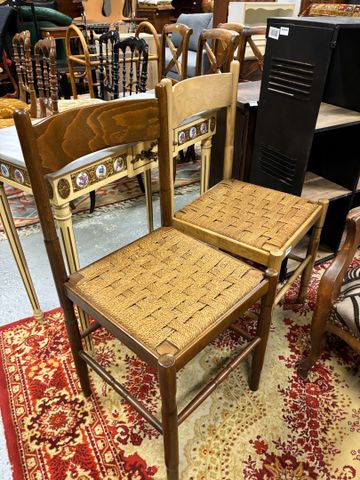 Paire de chaises Paillées tressées