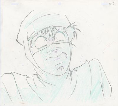 dessin représentant un homme portant des lunettes et un foulard sur la tête