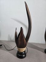 Paire de lampes en feuille de bananier ? et corde tressée (photo 3)
