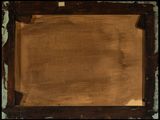 an image of a painting of a brown frame on a blue background