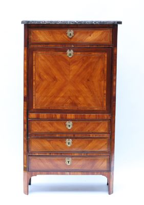 Secrétaire en placage de bois de rose et bois violet ouvrant…