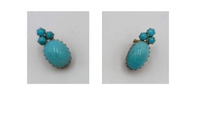 une paire de boucles d'oreilles en turquoise
