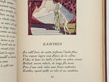 an open book with a picture of a woman and a dog on it