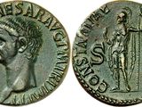 une pièce de monnaie ancienne sur laquelle figurent une femme et un homme
