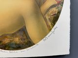 un tableau représentant une femme coiffée d'un chapeau