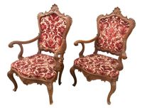 Paire de grands fauteuils vénitiens, style Louis XV, milieu … (photo 3)